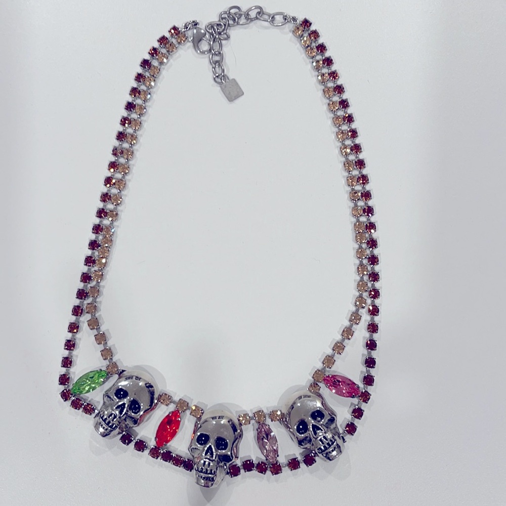 Swarovski crystal skull necklace